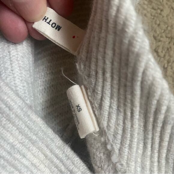 Anthropologie Moth Wool Blend Ribbed Funnel Neck Sweater Size XS - Picture 7 of 7